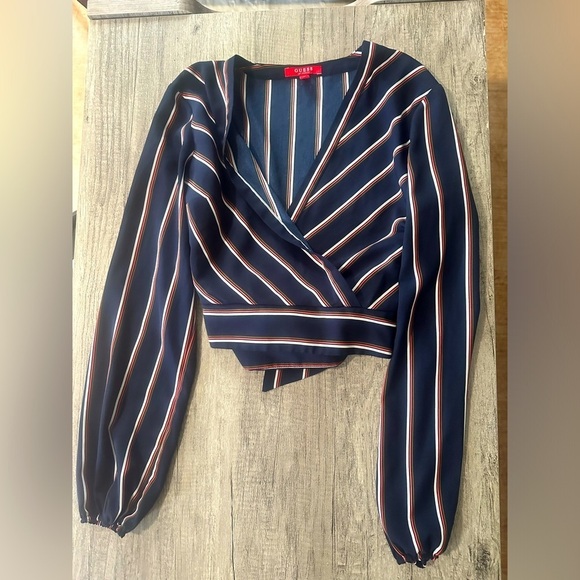 Guess Striped Tie-Back Blouse - Picture 1 of 10